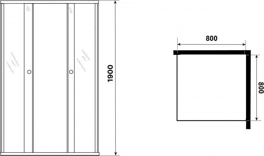 Душевой уголок Niagara Eco NG-1008-14QT 80x80x190 (черный/стекло тонированное)