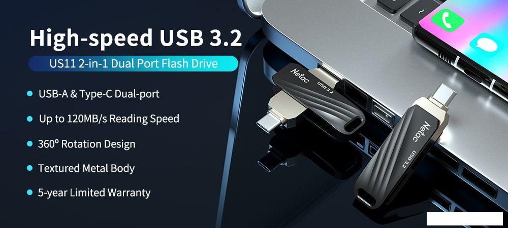 USB Flash Netac US11 256GB NT03US11C-256G-32BK