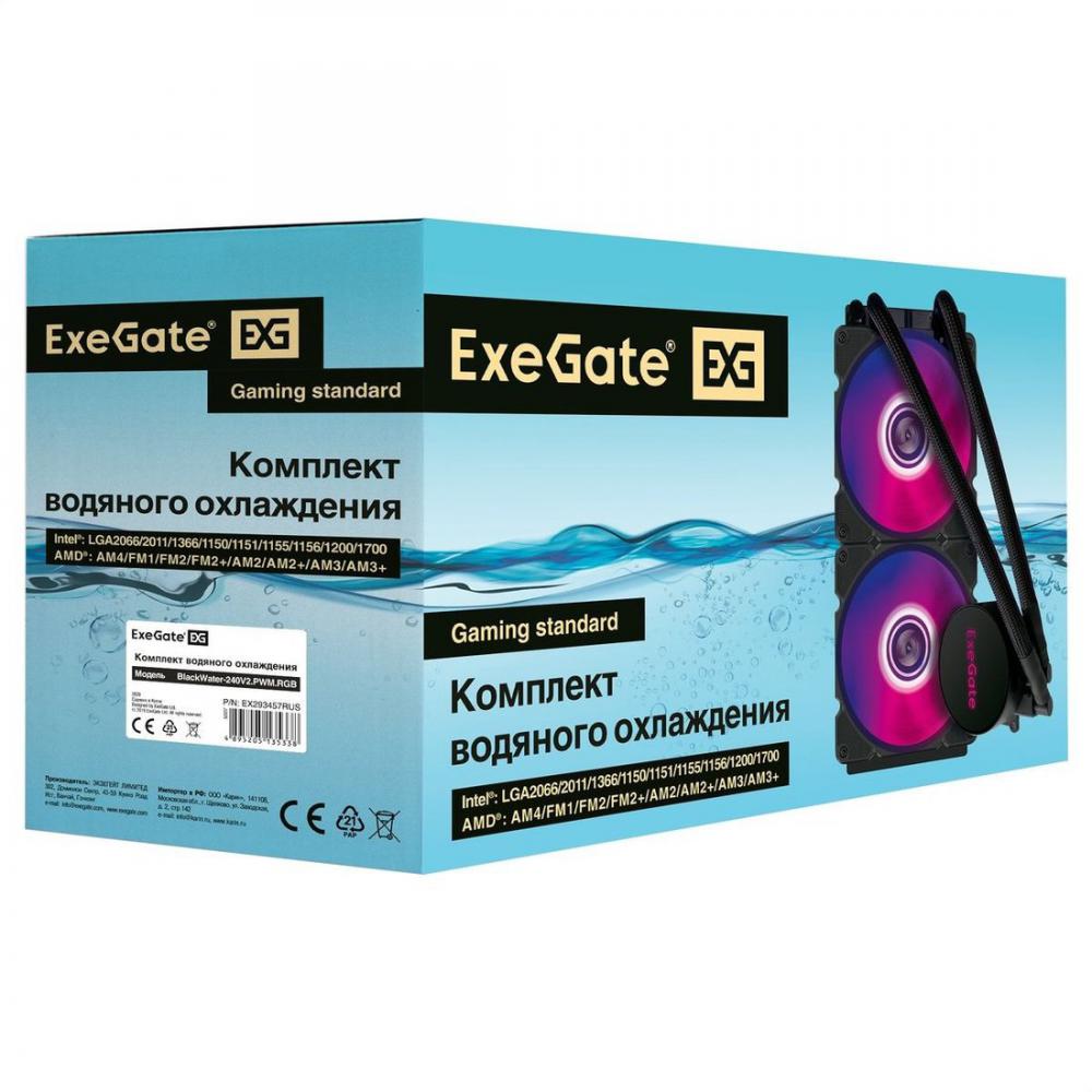 Жидкостное охлаждение для процессора ExeGate BlackWater-240V2.PWM.RGB EX293457RUS