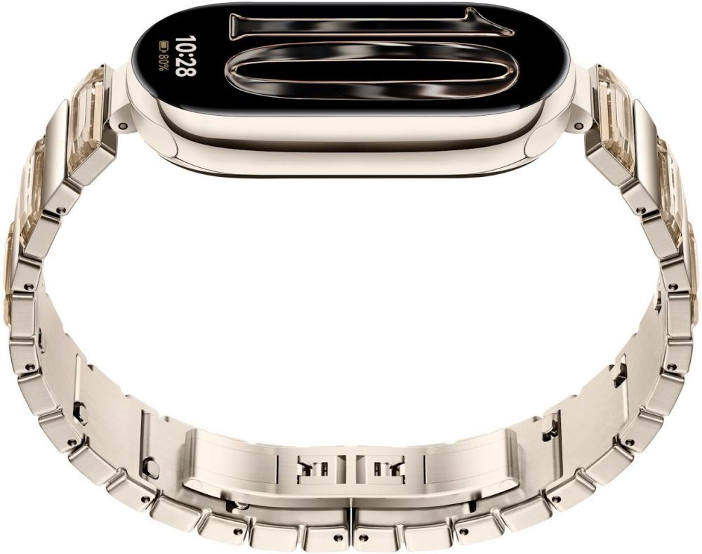 Фитнес-браслет Xiaomi Smart Band 10 (искрящееся золото, с золотистым металлическим браслетом, международная версия)