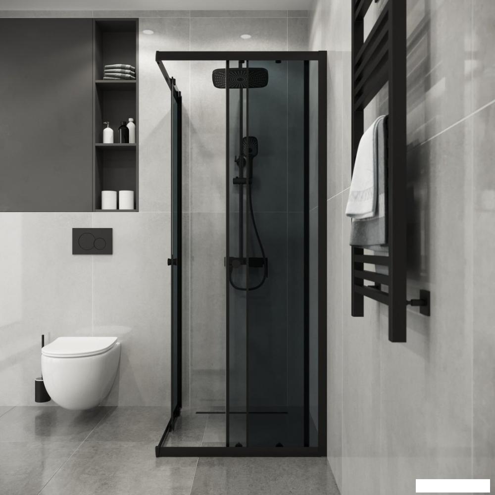Душевой уголок Niagara Eco NG-1008-14QT 80x80x190 (черный/стекло тонированное)