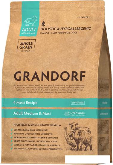 Сухой корм для собак Grandorf Adult Medium &amp; Maxi Probiotic 4 Meat Recipe (4 мяса с пробиотиками) 3 кг