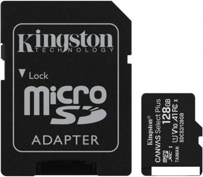 Карта памяти Kingston Canvas Select Plus microSDXC 128GB SDCS2/128GB (с адаптером)