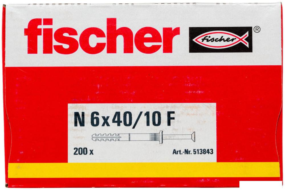 Дюбель-гвоздь Fischer N 6 x 40/10 F 513843 (200 шт)